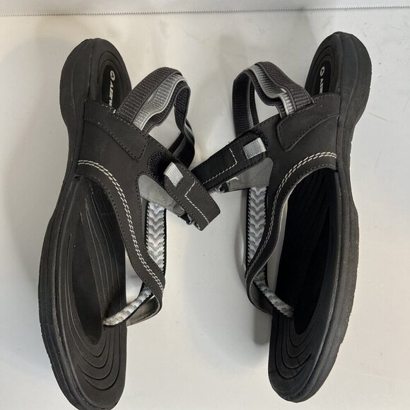 AIRWALK Strappy Sandals Womens Size 11 Adjustable Hood & Loop Strap Black‎ Gray - Picture 7 of 11